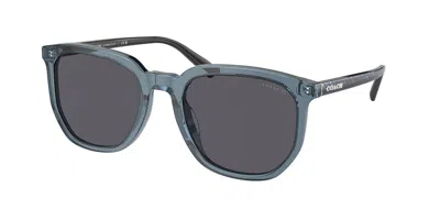 Coach Hc8384u Cl911 579487 Men's Sunglasses Blue Size 55 In Transparent Blue
