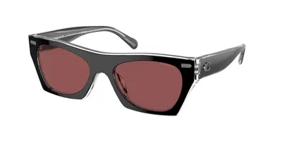 Coach Hc8389u Cl917 572875 Women's Sunglasses Black Size 52 In White