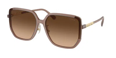 Coach Hc8401d Cr635 Asian Fit 580874 Women's Sunglasses Brown Size 64
