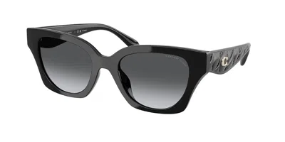 Coach Hc8418u Cad18 Polarized 5002t3 Women's Sunglasses Black Size 53 In Neutral