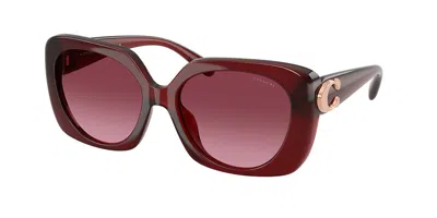 Coach Hc8422u Cad33 58708h Women's Sunglasses Burgundy Size 55