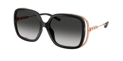 Coach Hc8423u Cad80 50023c Women's Sunglasses Black Size 56 In Multi