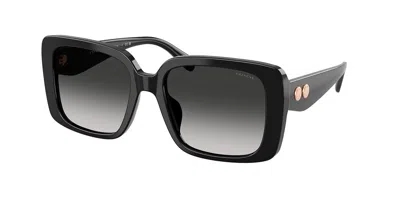 Coach Hc8424f Cad55 Asian Fit 50023c Women's Sunglasses Black Size 56