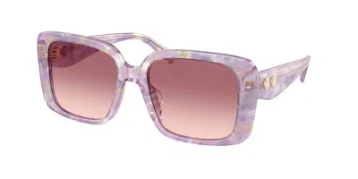 Coach Hc8424u Cad54 58677w Women's Sunglasses Purple Size 54 In Burgundy