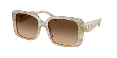 Coach Hc8424u Cad54 586874 Women's Sunglasses Brown Size 54 In Metallic