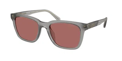 Coach Hc8426u Cad81 58750h Men's Sunglasses Clear Size 54 In Purple