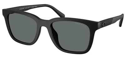 Coach Hc8426u Cad81 Polarized 500281 Occhiali Da Sole Neri Per Uomo In Black