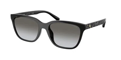 Coach Hc8429d Cae86 Asian Fit 50023c Women's Sunglasses Black Size 56 In Purple