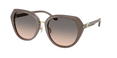 Coach Hc8436 Cby93 5917g9 Women's Sunglasses  Size 55 In Gold