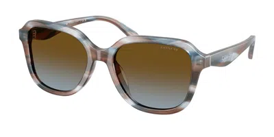 Coach Hc8437u Cby87 589913 Women's Sunglasses Blue Size 53