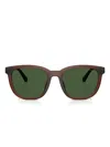 Coach Textured Square Sunglasses In Green
