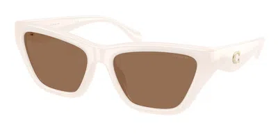 Coach Hc8449u Cdp33 579073 Women's Sunglasses White Size 56 In Neutral