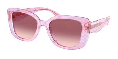 Coach Hc8450u Cdp48 59337w Women's Sunglasses Pink Size 52 In Purple
