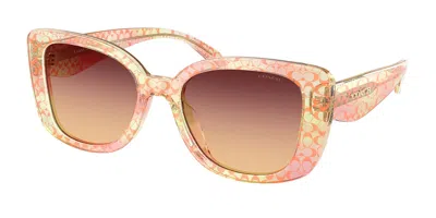 Coach Hc8450u Cdp48 5934w8 Women's Sunglasses Orange Size 52