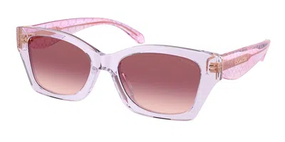 Coach Hc8451u Cdp49 59367w Women's Sunglasses Pink Size 54