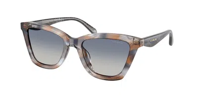 Coach Hc8464u Cfu10 596614 Women's Sunglasses Purple Size 52 In Indigo Watercolor