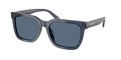 Coach Hc8466u Cfu12 597280 Men's Sunglasses Blue Size 56 In Transparent Blue