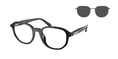 Coach Hc8468u Cfu15 With Clip-on 500287 Men's Glasses Black Size 52 - Free Lenses - Blue Light Block Avail In Brown