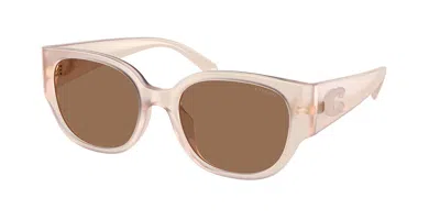 Coach Hc8469d Cfu17 Asian Fit 597673 Women's Sunglasses Pink Size 54 In Smoky Pink