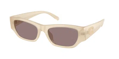 Coach Hc8470d Cfu16 Asian Fit 58857n Women's Sunglasses White Size 55 In Pearly White