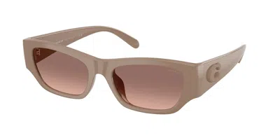 Coach Hc8470d Cfu16 Asian Fit 597513 Women's Sunglasses Brown Size 55 In Light Brown