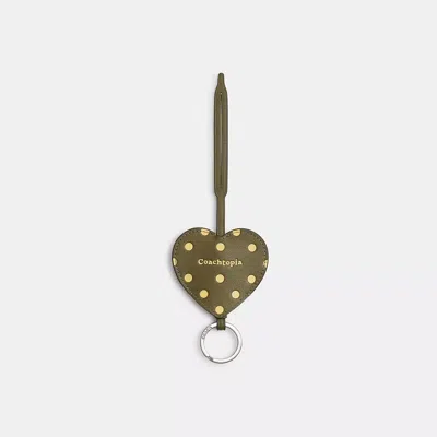 Coach Heart Bag Charm In Green