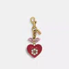 Coach Heart Bag Charm In Red