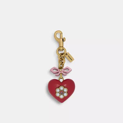 Coach Heart Bag Charm In Red