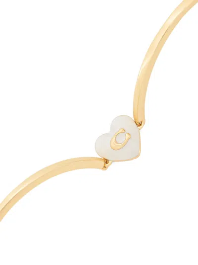 Coach Heart-charm Bracelet In Gold