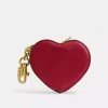 Coach Heart Coin Purse In Brass/red