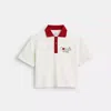 Coach Heart Cropped Relaxed Polo In Organic Cotton In White