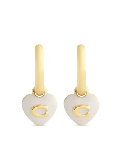 Coach Heart Earrings In Gold