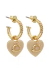 Coach Heart Hoop Earrings In Gold