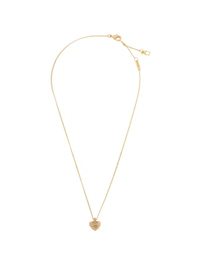 Coach Heart Logo Pendant Necklace In Gold