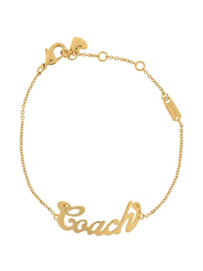 Coach Heart Nameplate Bracelet In Gold