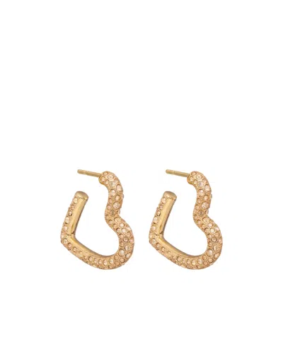 Coach Heart-shaped Crystal Earrings In Yellow