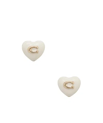 Coach Heart-shaped Earrings In Yellow