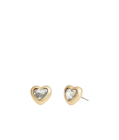 Coach Heart Stud Earrings In Crystal