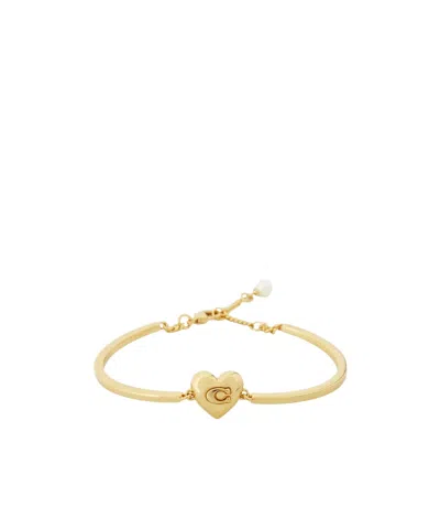 Coach Heart-shaped Bracelet In Gold