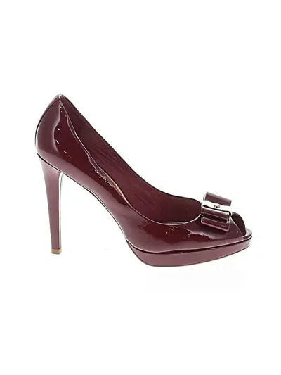 Pre-owned Coach Heels In Burgundy
