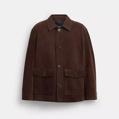 Coach Hemdjacke Aus Wildleder In Brown