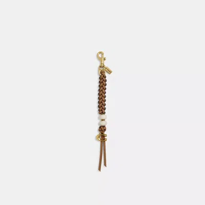 Coach Heritage Bead Bag Charm In Brown