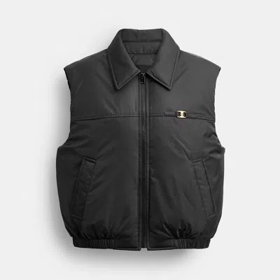 Coach Heritage C Blouson Puffer Vest In Black