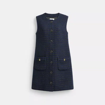 Coach Heritage C Boucle Dress In Blue