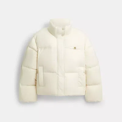 Coach Heritage C Cropped Puffer In White