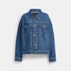 Coach Heritage C Denim Trucker Jacket In Blue
