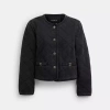 Coach Heritage C Quilted Denim Jacket In Organic Cotton In Black