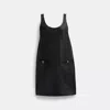 Coach Heritage C Leather Dress In Black