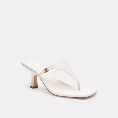 Coach Heritage C Plaque Thong Sandal In White
