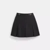 Coach Heritage C Pleated Mini Skirt In Black